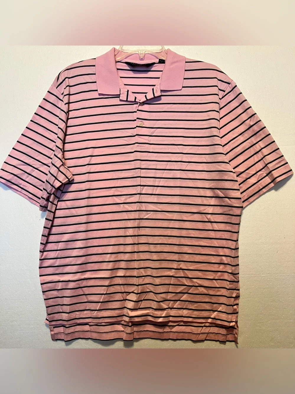 Ralph Lauren Pink Polo Golf M with Black Stripes